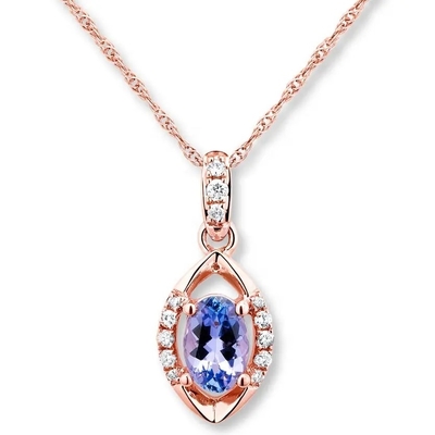 Wholesale 925 Sterling Silver Rose Gold Plated Oval Cut Tanzanite Pendant