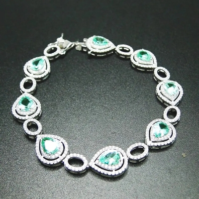 Pear Cut Tanzanite Silver Amazing Quality Bracelet For Women