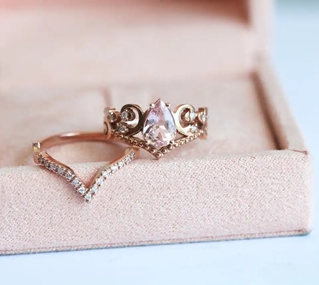 Vintage Grateful S925 Rose Gold Antique Cz Engagement Rings Promise Anniversary Gift