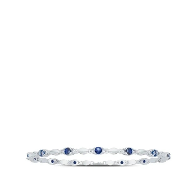 Trendy S925 Sterling Silver Natural Jewelry Sapphire CZ Ring Simple Design For Ladies