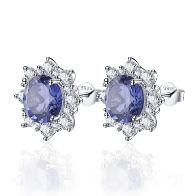 S925 Rose Gold Oval Lavender Sapphire Side Cz Engagement Promise Ring Elegant Jewelry