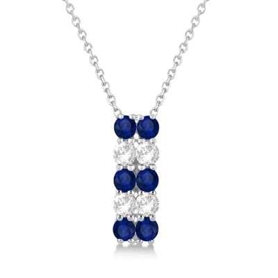 S925 Sterling Silver Elegant Sapphire CZ Jewelry Women Crystal Chain Necklace Fashion