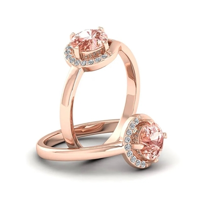 S925 Yellow Gold Plated Natural Pear Shaped Pink Tourmaline Earrings Halo CZ