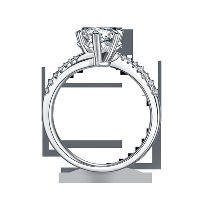 1.30CT White Moissanite  And  Sapphire Platineve Diamonds Jewelry  Engagement Women Ring