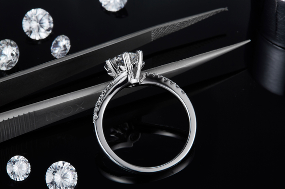 1.30CT White Moissanite  And  Sapphire Platineve Diamonds Jewelry  Engagement Women Ring
