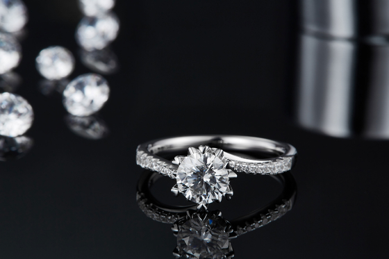 1.30CT White Moissanite  And  Sapphire Platineve Diamonds Jewelry  Engagement Women Ring