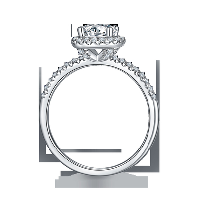 925 Sterling Silver Jewelry Diamond Moissanite Engagement Rings Round Shaped Dainty Band Ring