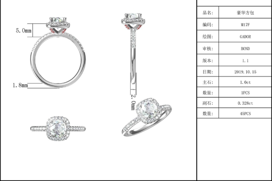 Square Cut Bridal Women Moissanite  Square Diamond  Gold with Silver Romantic Wedding Ring