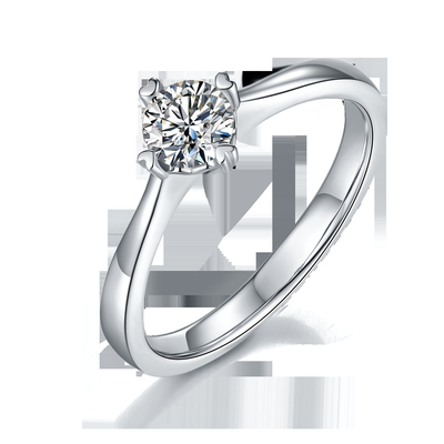 9K With Silver Mosaic Moissanite Jewelry Minimalist Lady Ring