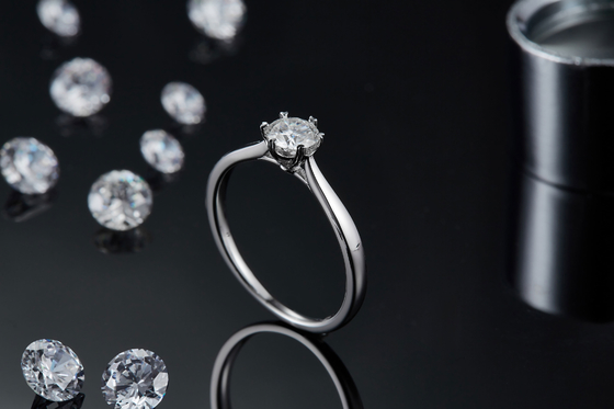 0.5ct  Shape Hexgonal  Lab Diamond Jewelry With Silver Women Ring