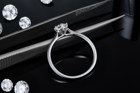 0.5ct  Shape Hexgonal  Lab Diamond Jewelry With Silver Women Ring