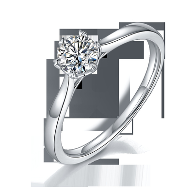 0.5ct  Shape Hexgonal  Lab Diamond Jewelry With Silver Women Ring