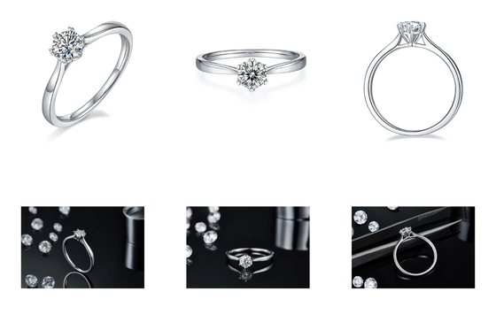 0.5ct  Shape Hexgonal  Lab Diamond Jewelry With Silver Women Ring