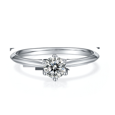 9K with Silver Ring cut White Moissanite Diamond Minimalist Wedding Jewelry
