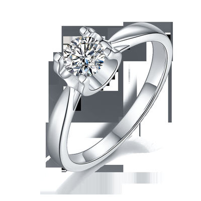 9K with Silver Ring Square White Moissanite Diamond Minimalist Wedding Jewelry