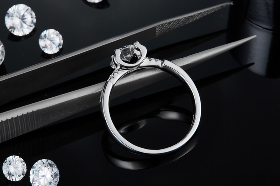 White Moissanite Diamond Minimalist Custom Sytle Wedding Ring For Women