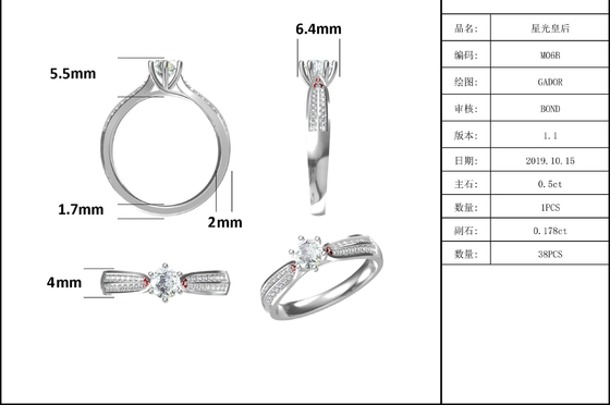 9K Gold Jewelry Minimalist Designs Moissanite 925 Silver Ring Set