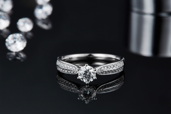 9K Gold Jewelry Minimalist Designs Moissanite 925 Silver Ring Set
