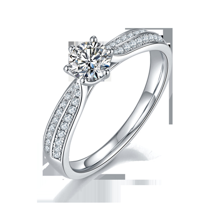 9K Gold Jewelry Minimalist Designs Moissanite 925 Silver Ring Set