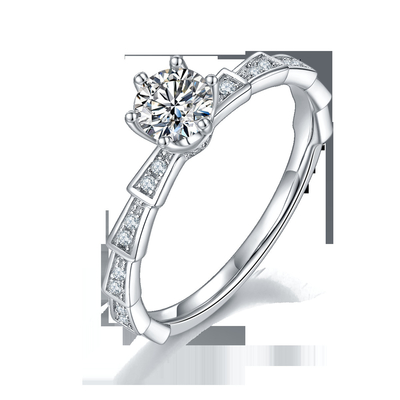 White Moissanite Unique Sytle And  Sapphire Platineve Diamonds Jewelry Women Ring
