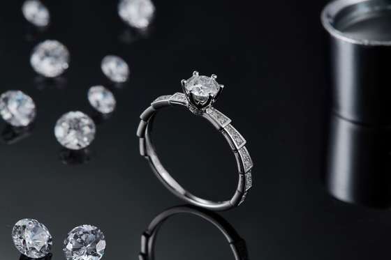 White Moissanite Unique Sytle And  Sapphire Platineve Diamonds Jewelry Women Ring