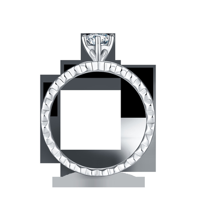 1.16CTW Wavilion Design White Moissanite  And  Sapphire Platineve Diamonds Jewelry  Engagement  For Women Ring