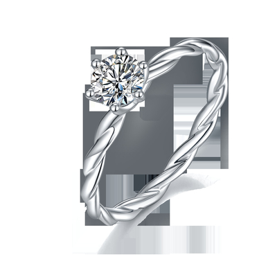 Moissanite Engagement  For Women Ring Set Diamonds And Sapphire Wedding Band  White Gold  Pave