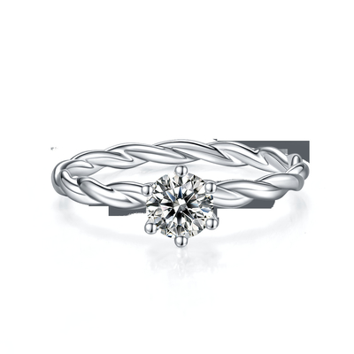 Moissanite Engagement  For Women Ring Set Diamonds And Sapphire Wedding Band  White Gold  Pave