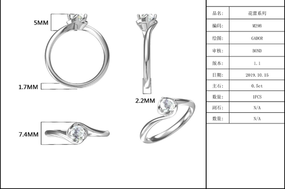 White  Gold 14 Karat Lab Grown Moissanite Vintage Inspired  Moissanite Engagement  Diamond Jewelry Ring