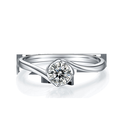 White  Gold 14 Karat Lab Grown Moissanite Vintage Inspired  Moissanite Engagement  Diamond Jewelry Ring