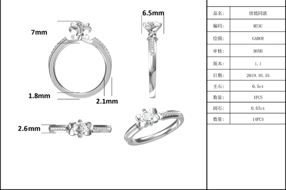 Flower Cut  Moissanite Engagement Ring Unique 14KN White Gold Ring Moissanite Engagement   Ring