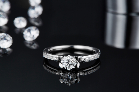 Flower Cut  Moissanite Engagement Ring Unique 14KN White Gold Ring Moissanite Engagement   Ring