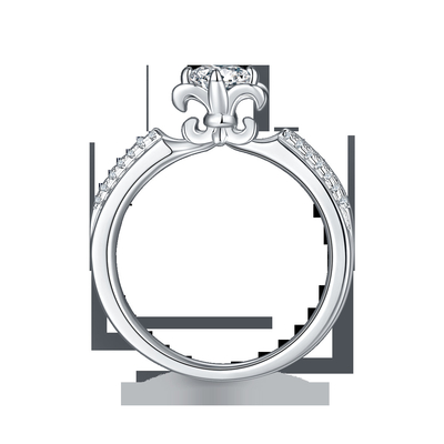 Flower Cut  Moissanite Engagement Ring Unique 14KN White Gold Ring Moissanite Engagement   Ring