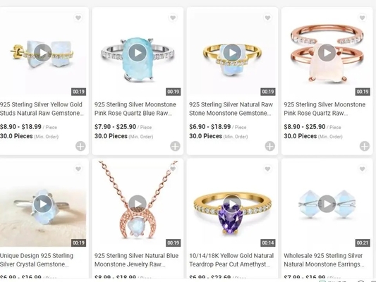 Trendy Jewelry Raw Moonstone Ring Sterling Silver 925 Irregular Three Prongs Women Jewelry