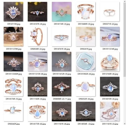 Trendy Jewelry Raw Moonstone Ring Sterling Silver 925 Irregular Three Prongs Women Jewelry