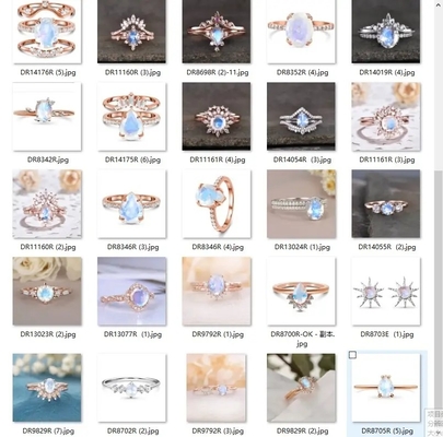 Trendy Jewelry Raw Moonstone Ring Sterling Silver 925 Irregular Three Prongs Women Jewelry