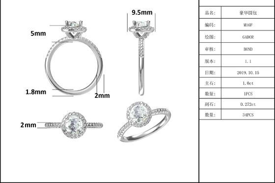 925 Sterling Silver Jewelry Moissanite Engagement Rings Round Shaped Dainty Band Ring