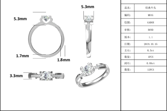 White Moissanite Minimalist Custom Sytle Cz Wedding Ring For Women