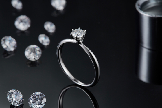 925 Sterling Silver Moissanite Diamond Rings For Wedding Engagement