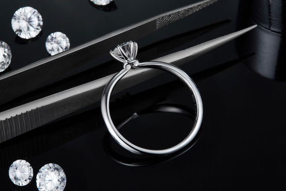 925 Sterling Silver Moissanite Diamond Rings For Wedding Engagement