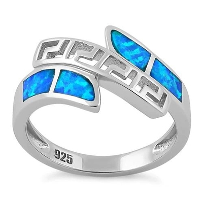 925  With Sterling Silver Greek  Inifinity Pattern   Lab  Opal  Band  Ring  Raw Opal Jewelry