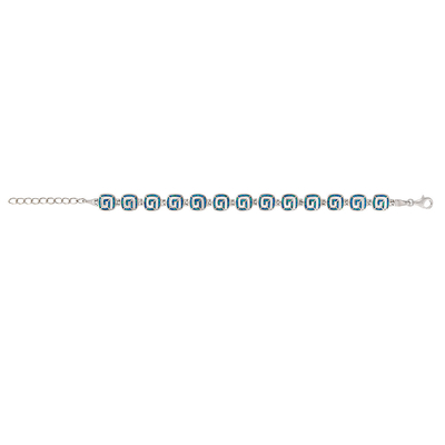 925  With Sterling Silver  Quanlity Opal Greek  Emerald Birthstone Infinity Key   Opal  Bracelet