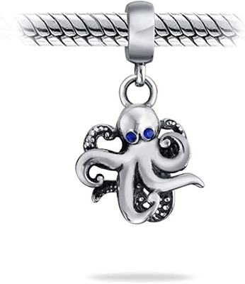 Squid Scuba Diver Tropical Vacation Nautical Octopus Dangle Charm Bead For Women