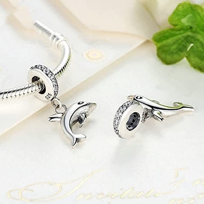 Textured Owl Charm Bead Pendant in 14K Gold with Rhodium Plating For Women