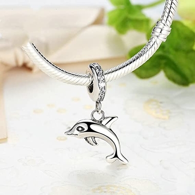 Textured Owl Charm Bead Pendant in 14K Gold with Rhodium Plating For Women