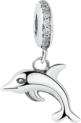 Textured Owl Charm Bead Pendant in 14K Gold with Rhodium Plating For Women