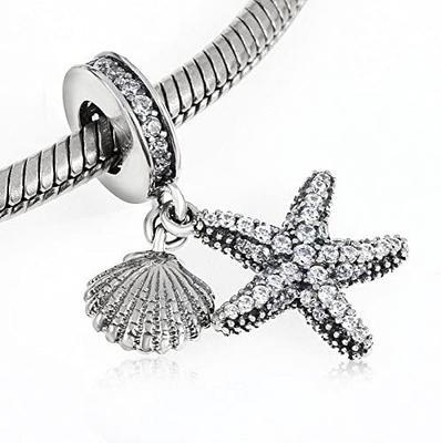 925 Sterling Silver Fish Charm Dangle Beads for Bracelets &amp; Necklaces