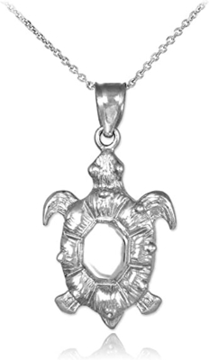 14k White Gold Textured Sea Life Sailfish Bead Charm Pendant Gift