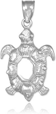 925 Sterling Silver Sea Turtle Charm Pendant For Women Girls