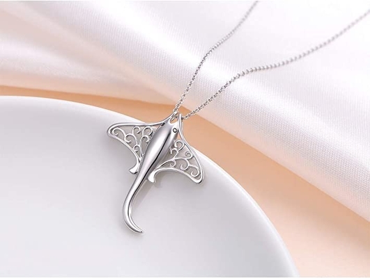 With 925 Sterling Silver Sea Turtle Bead Charms Pendant Necklace